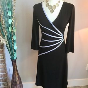 CONNECTED APPAREL black A line dress.